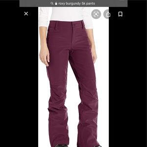 Roxy 5k Burgundy cargo ski pants